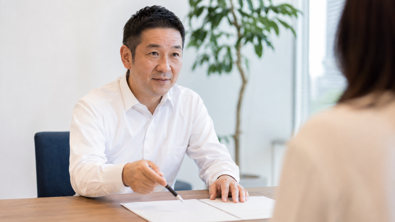 春日井市で不動産売却の費用を説明する様子
