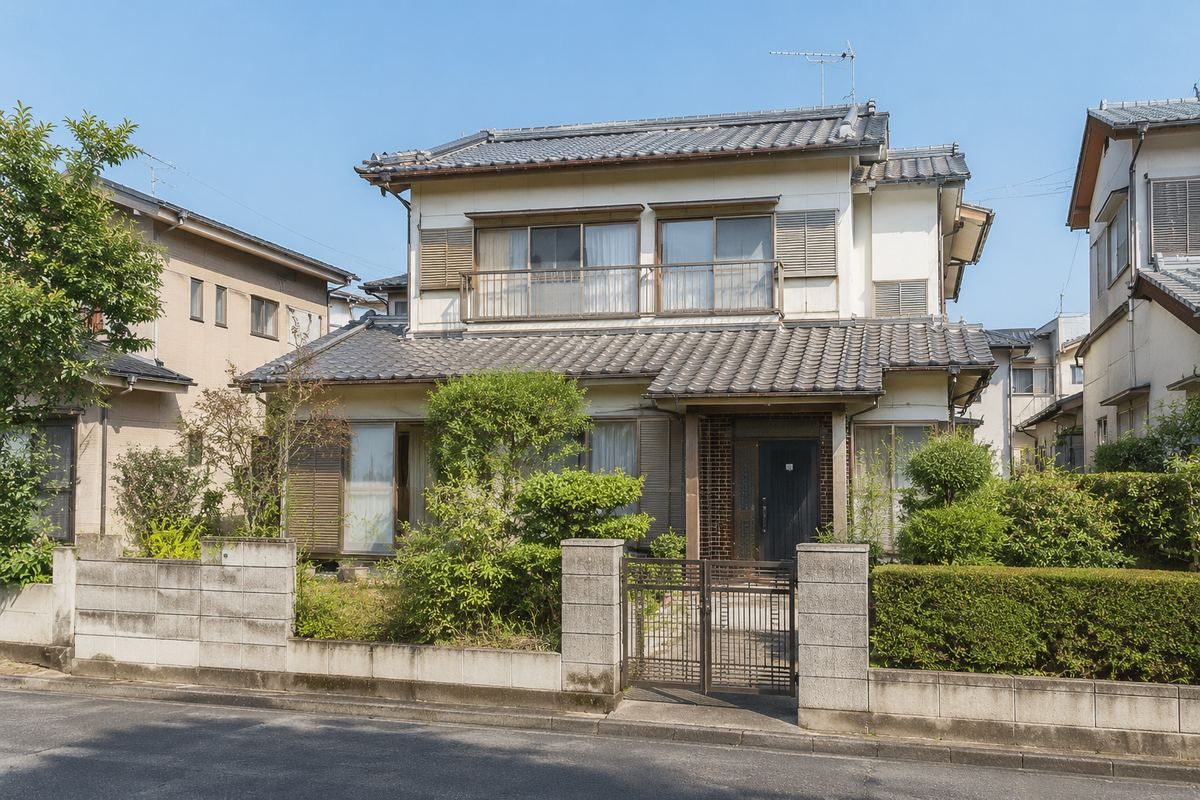 相続した実家をイメージした築年数の経った戸建住宅